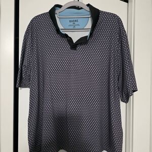 Rhone Men's Patterned Polo Shirt in Black and Gray